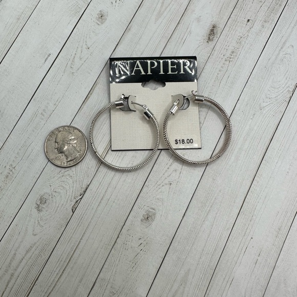 NWT Napier Silver Multistrand Hoop Earrings - Picture 5 of 6